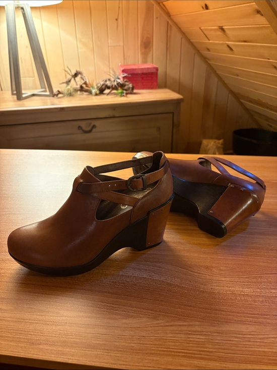 Dansko Shoes - Dansko Brown Leather Ankle Strap Booties